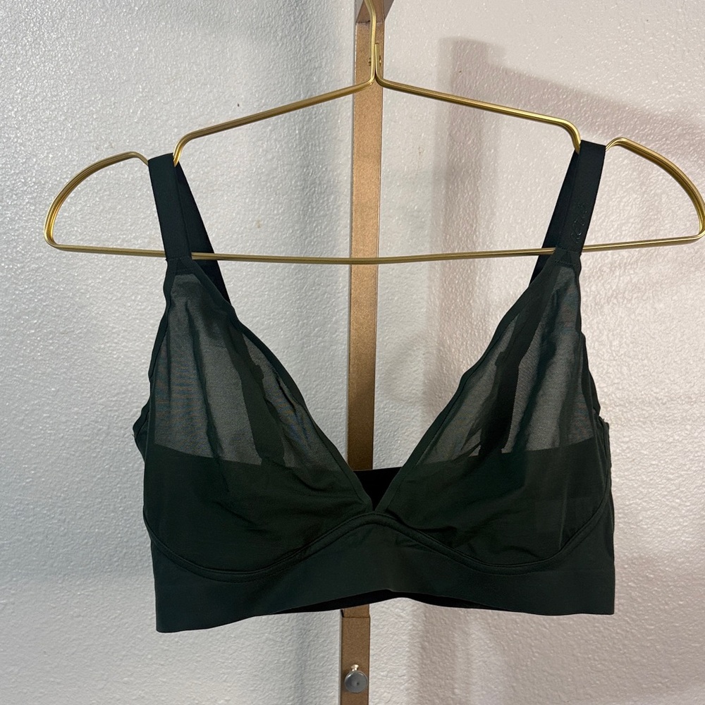 Hunter Green Smoothez Sheer Women's Bralette- Size xl